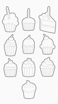 MY FAVORITE THINGS -All the Cupcakes  STAMP & DIE SET