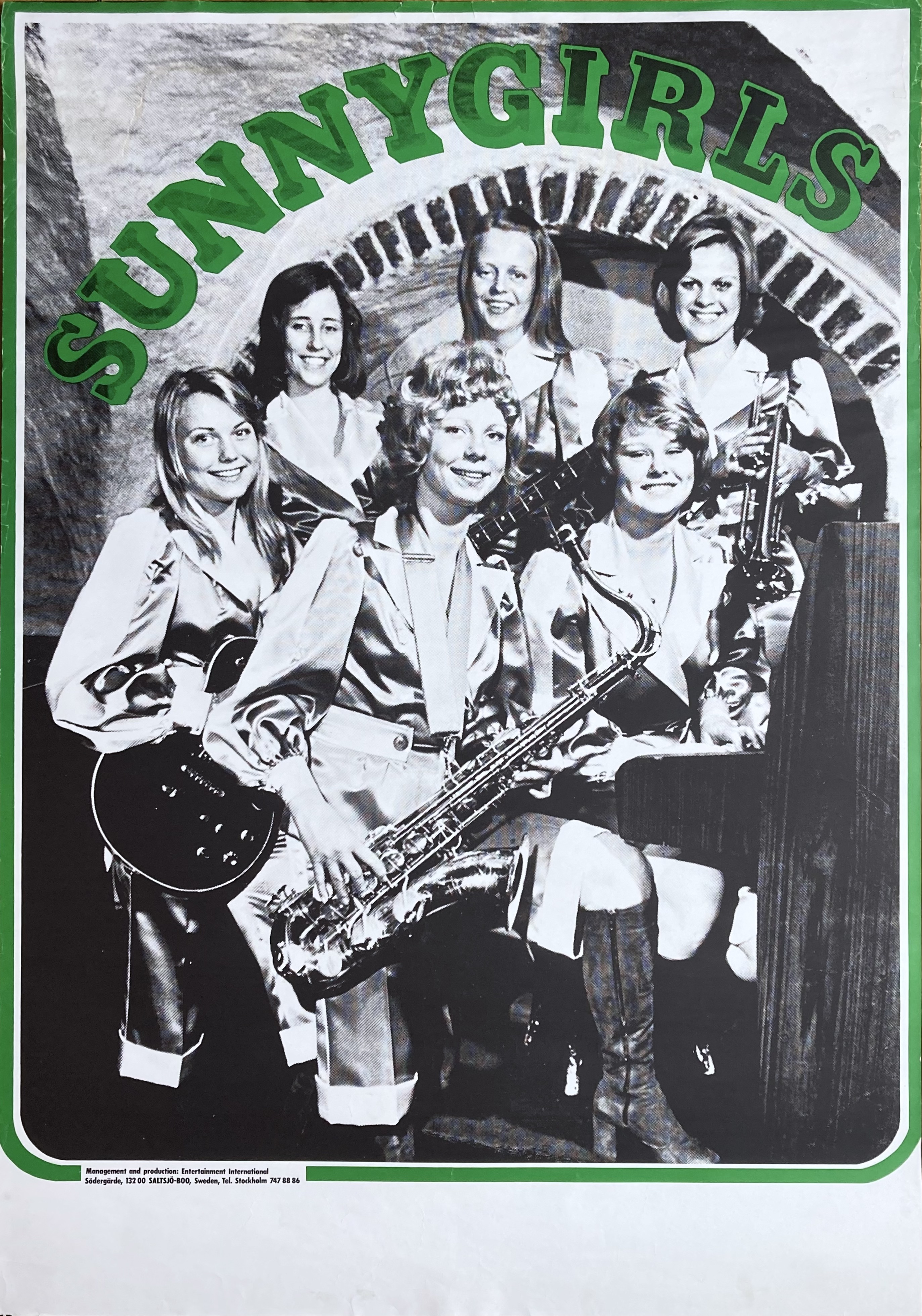 SUNNYGIRLS - Swedish / Scandinavian TOUR poster (1970's) 