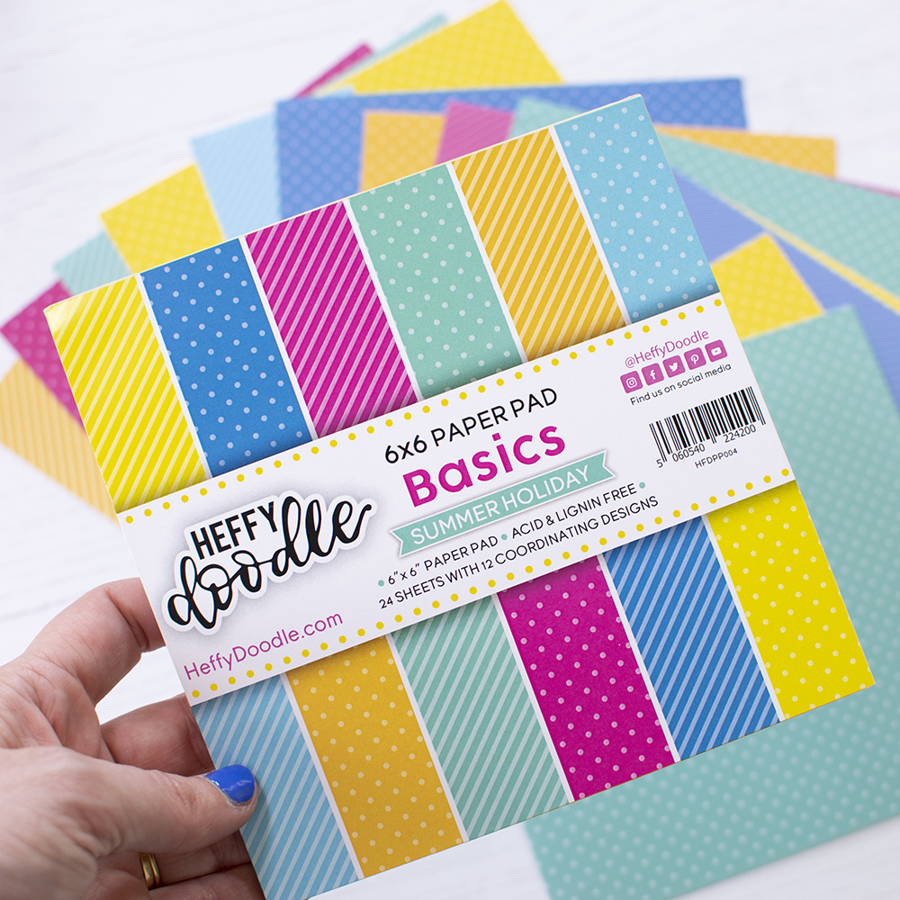 HEFFY DOODLE-Basics Summer Holiday 6x6 Inch Patterned Paper Pad  - 2