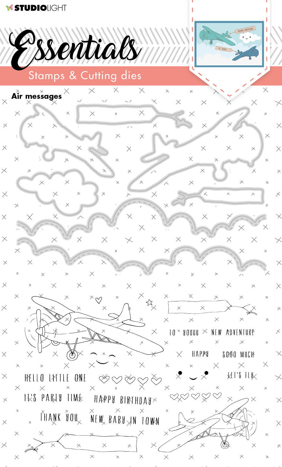 Studio Light-Air Messages Stamp & Die 