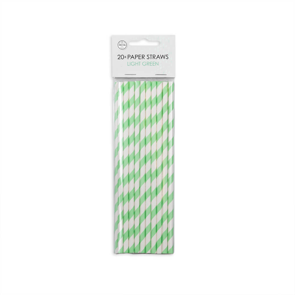 Sugrör | 20-pack | Ljusgrön och vit