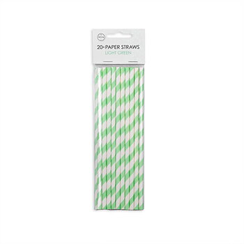 Sugrör | 20-pack | Ljusgrön och vit