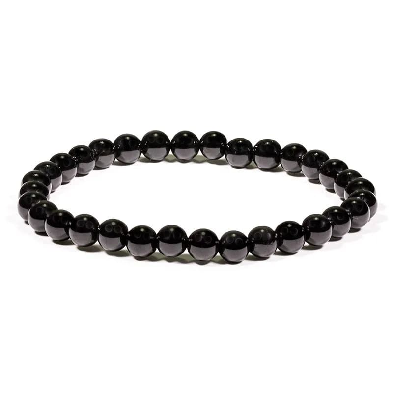 Svart Turmalin  Armband  - 6mm pärlor