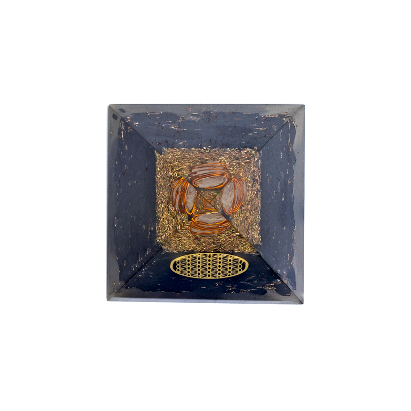 Orgonit Pyramid Tourmalin Livets blomma 5X5X8 Cm - 3