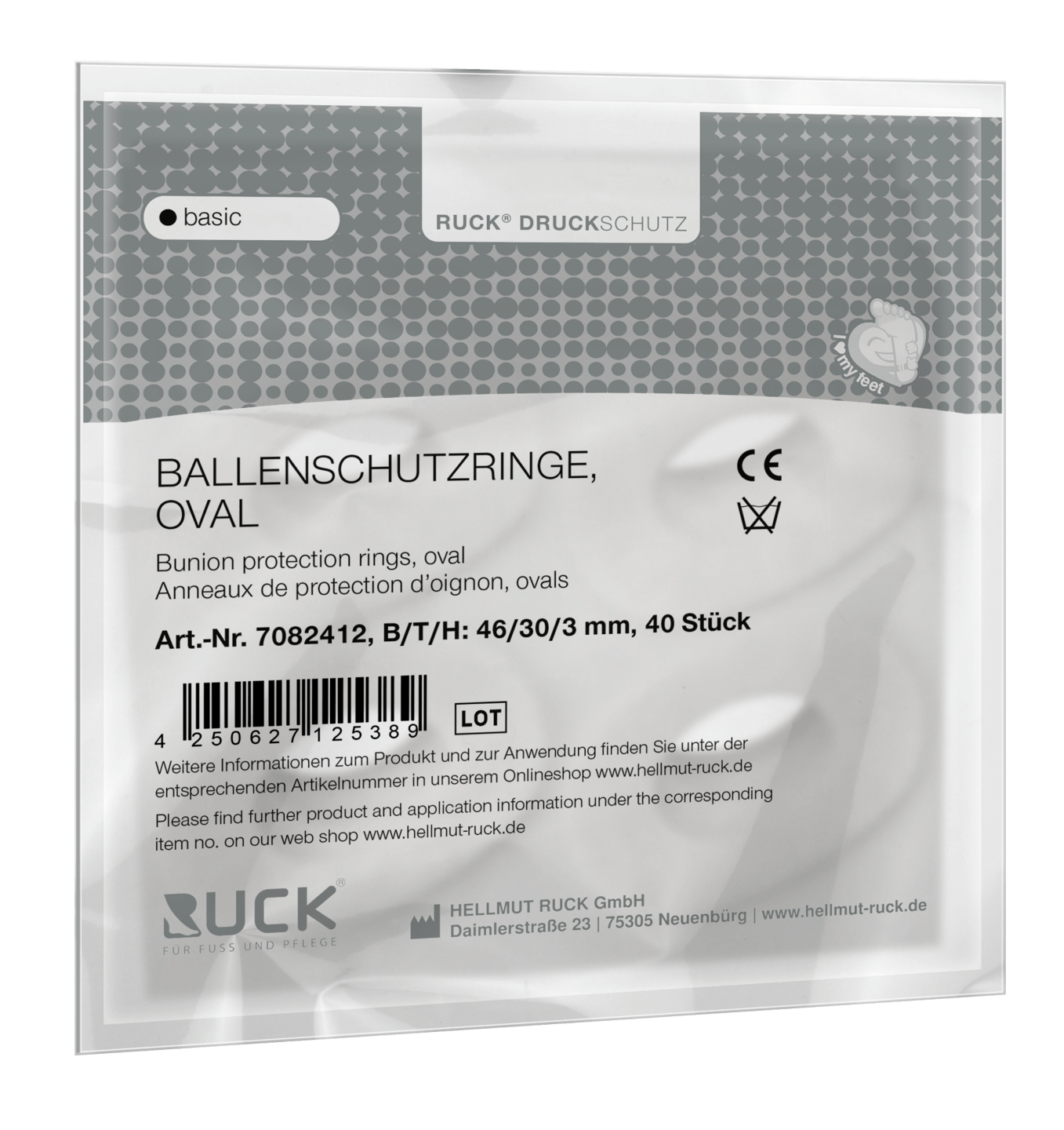 RUCK® AVLASTNING Basic Hallux Valgus-ring, oval (40 styck)