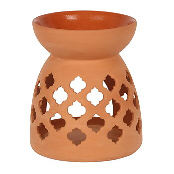 Aromafume Aroma lampa/Wax  Burner - Quatrefoil pattern  Terracotta