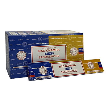  Satya Nag Champa/ Sandalträ Rökelse combo paket - 16gm
