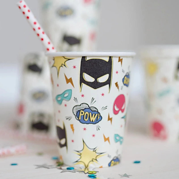 Pappmuggar Superhero, 8-pack - Great Pretenders