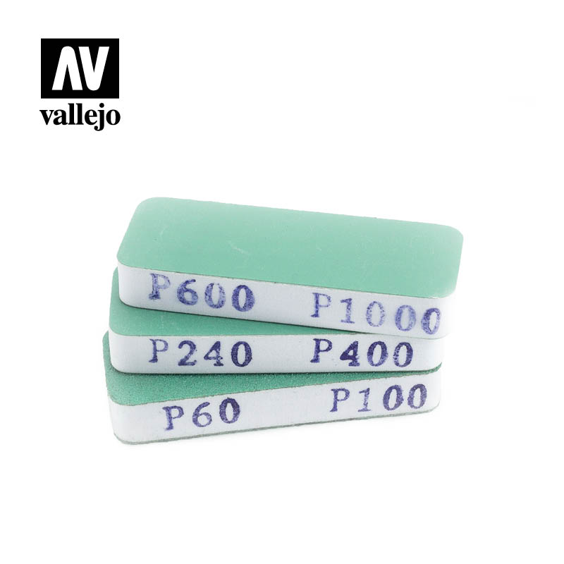 Set med 3 Flexi Slipsvampar Dual-Grit (80x30x12 mm)