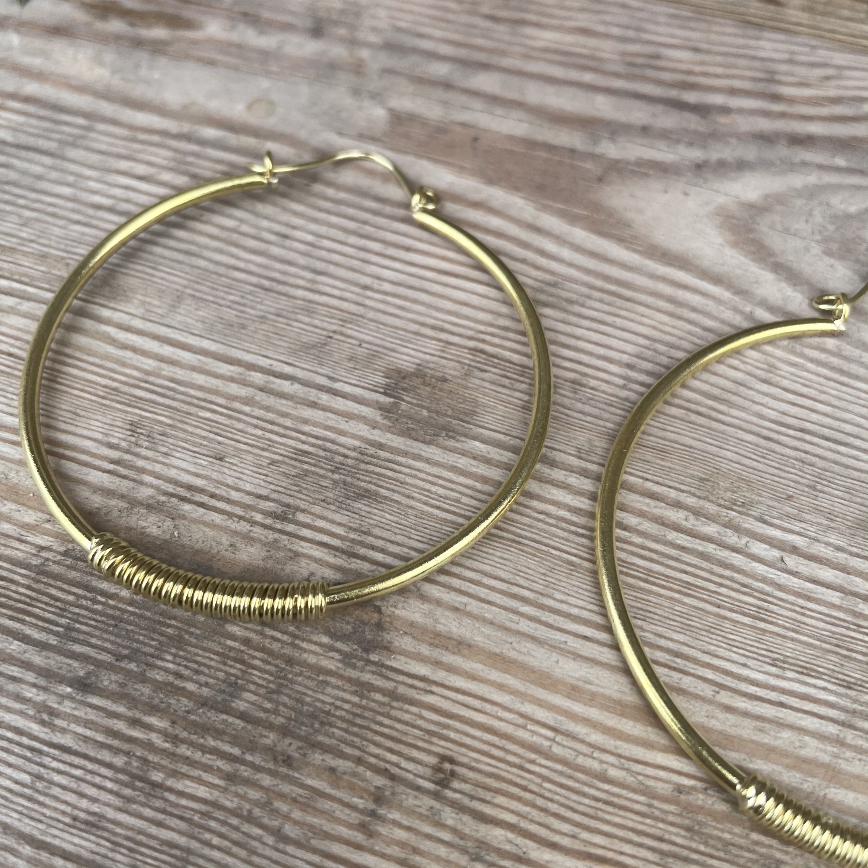 örhängen guldfärgade ringar 58 mm - 2