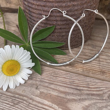 örhängen silverfärgade ringar  58 mm