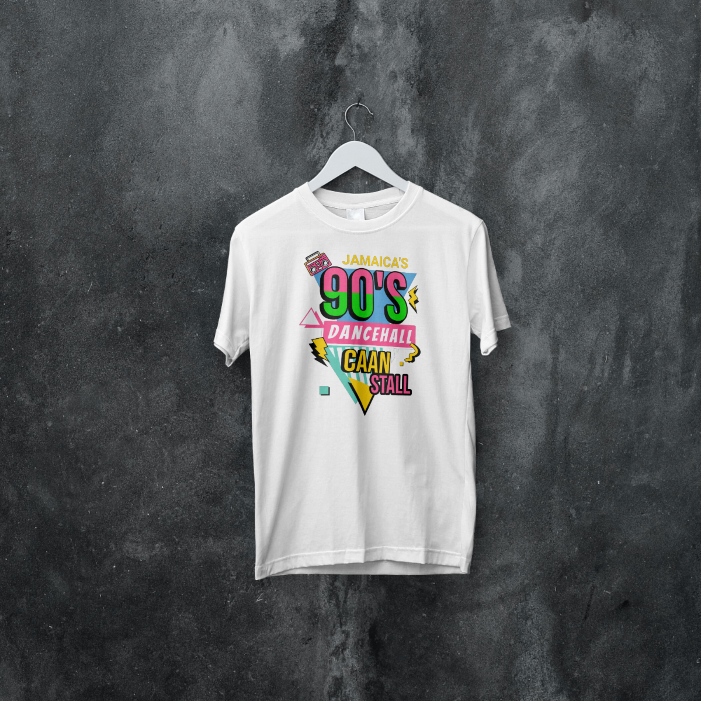 90s Dancehall Caan Stall T-shirt Black / White