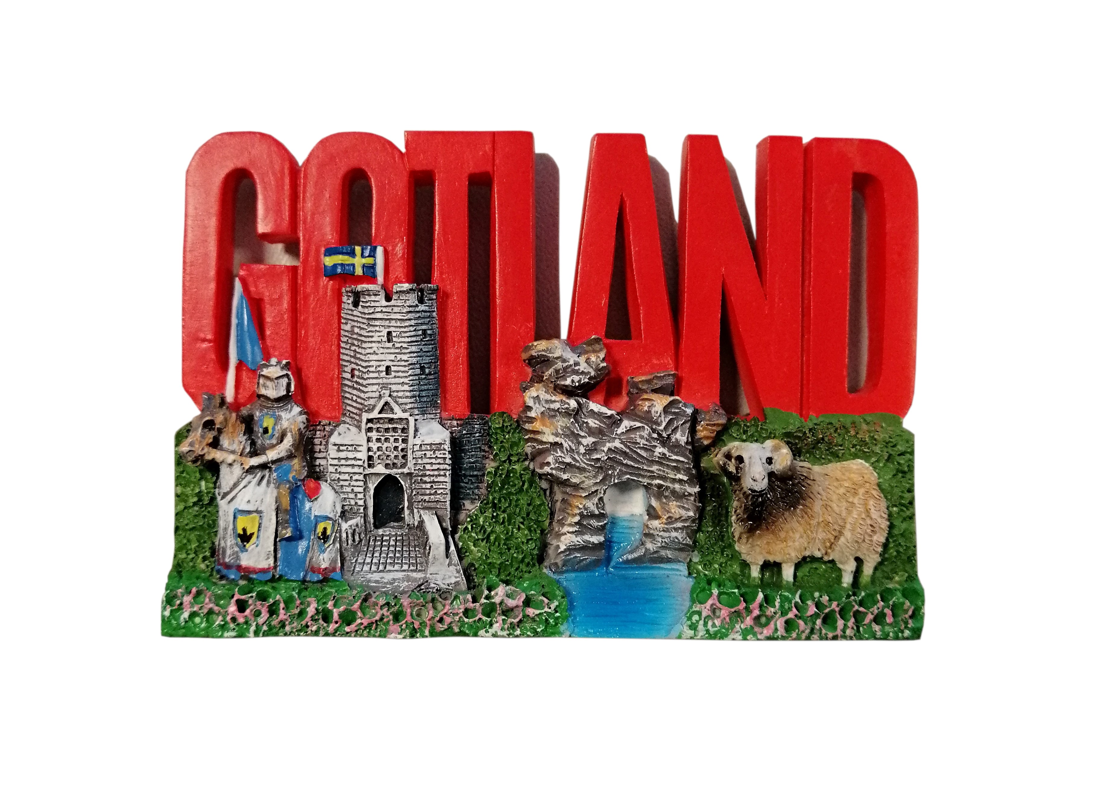 Magnet Gotland Röd Text 12st/fp