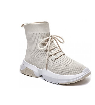 Beige Gympa sko hög