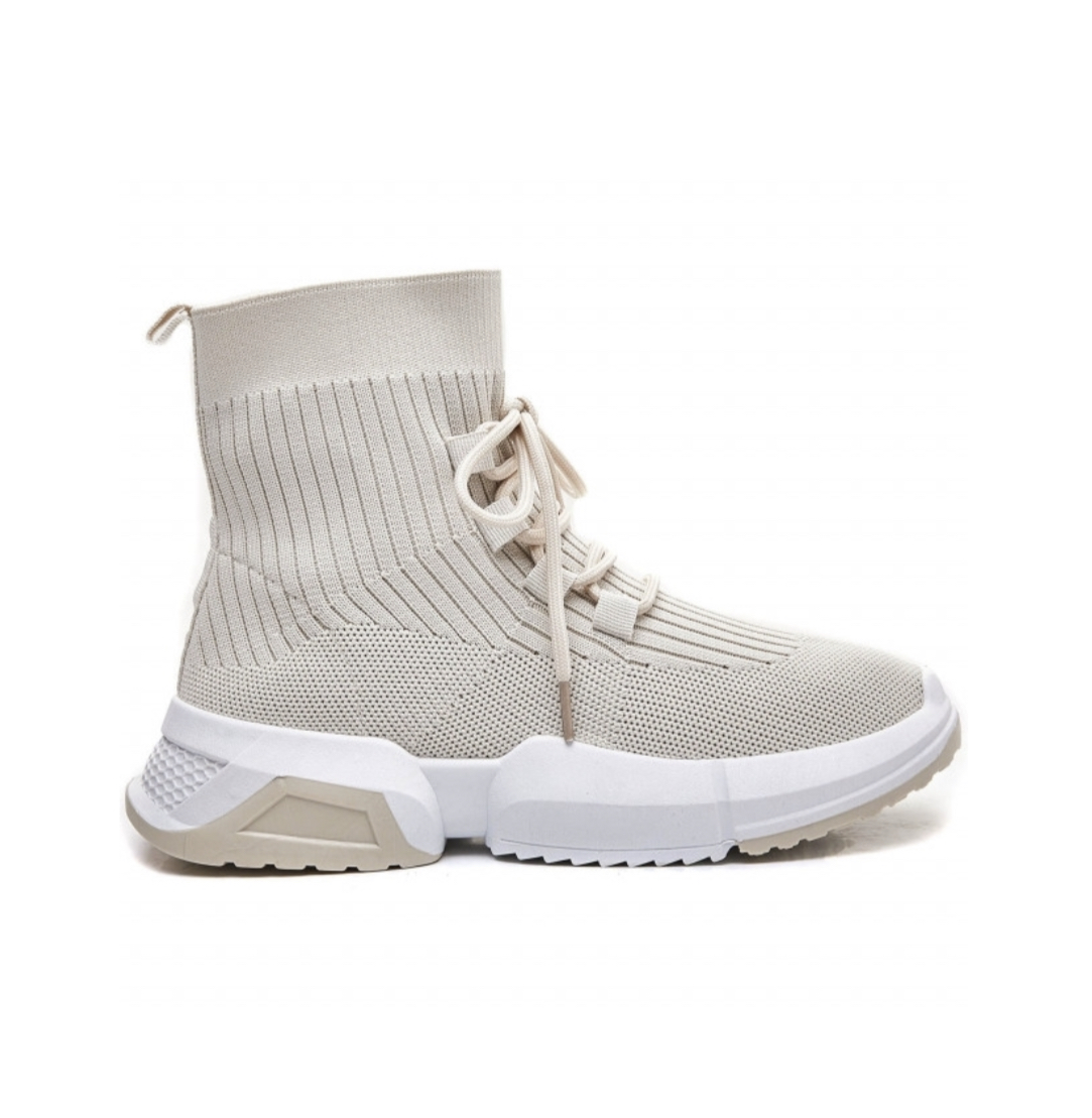 Beige Gympa sko hög - 2