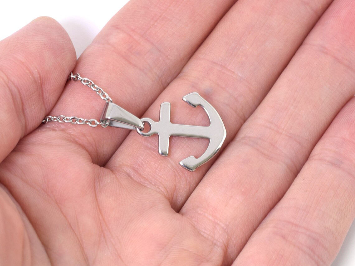 Ankare Halsband i Rostfritt Stål, Båt Hänge, Kapten eller Sjöman Accessoar, Ankarsmycke - 3