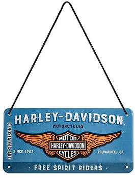 Skylt - Harley Davidson Logo Blue