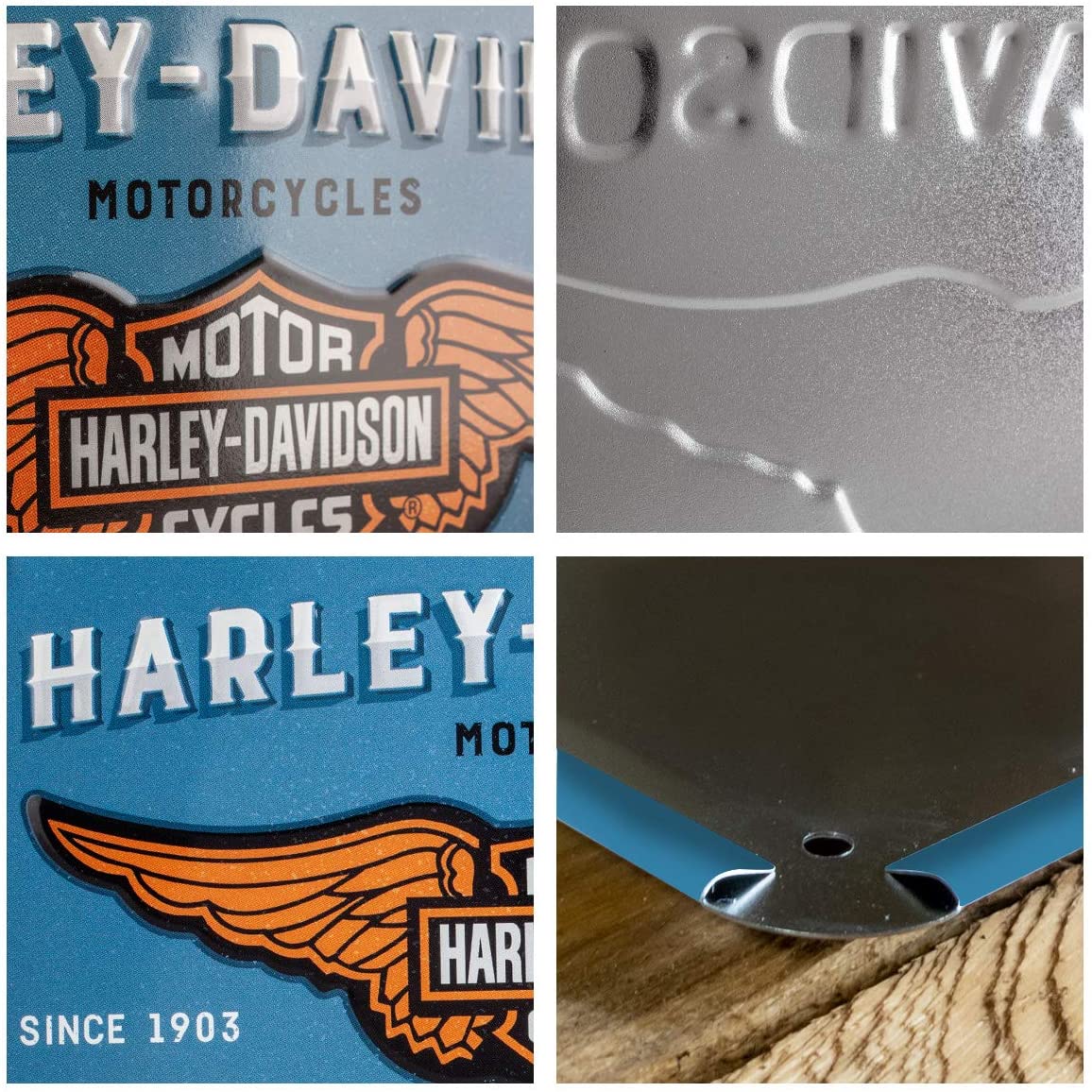 Skylt - Harley Davidson Logo Blue - 3
