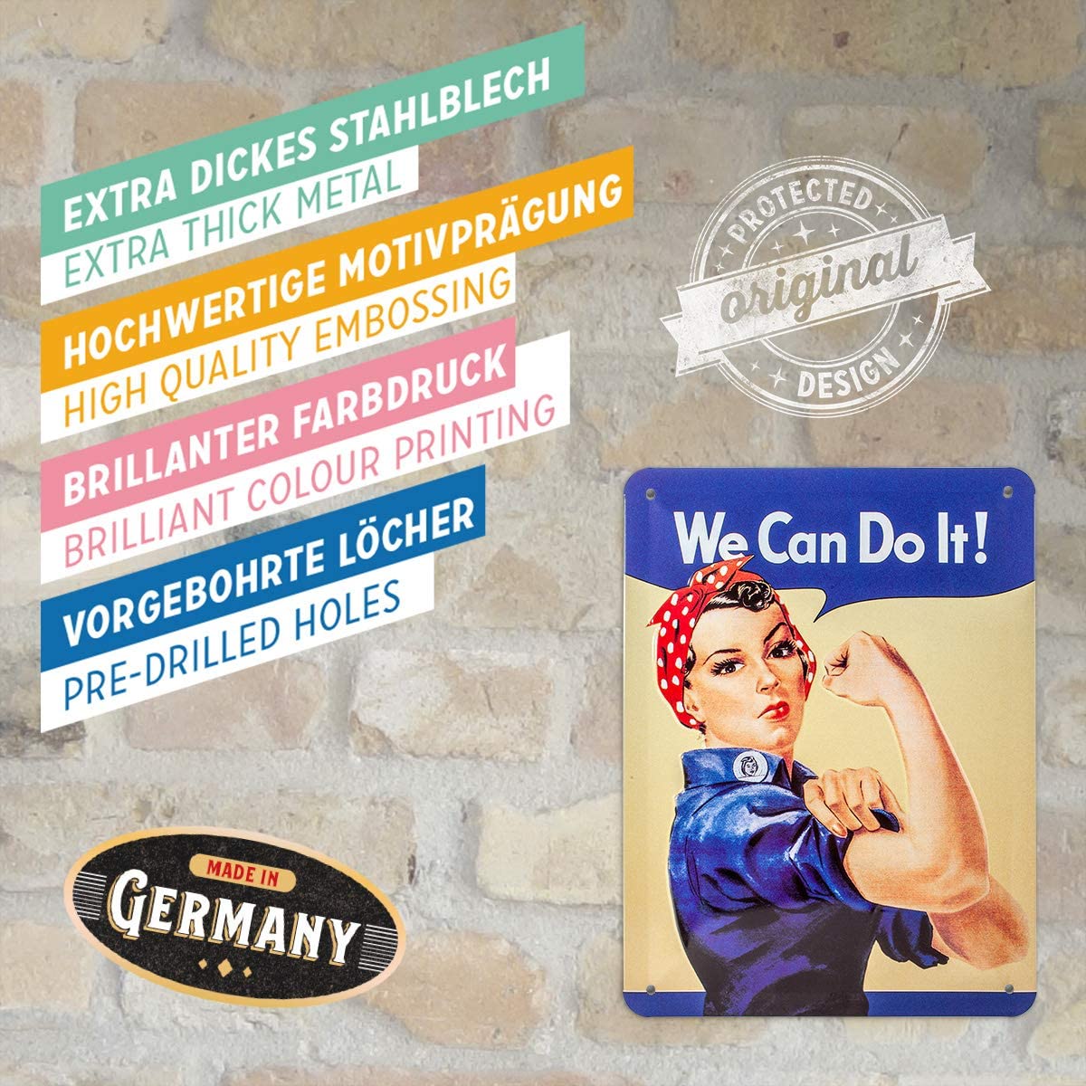 Metal sign - We Can Do It - 4