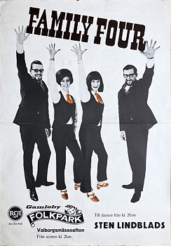 FAMILY FOUR - Svensk Turnéaffisch (circa 1967) 