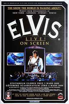 ELVIS PRESLEY - LIVE ON SCREEN - Stockholm + Göteborg Konsertaffisch (2000) 