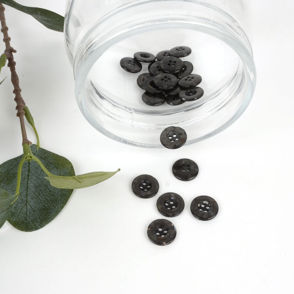 BUTTON 15 MM - BLACK