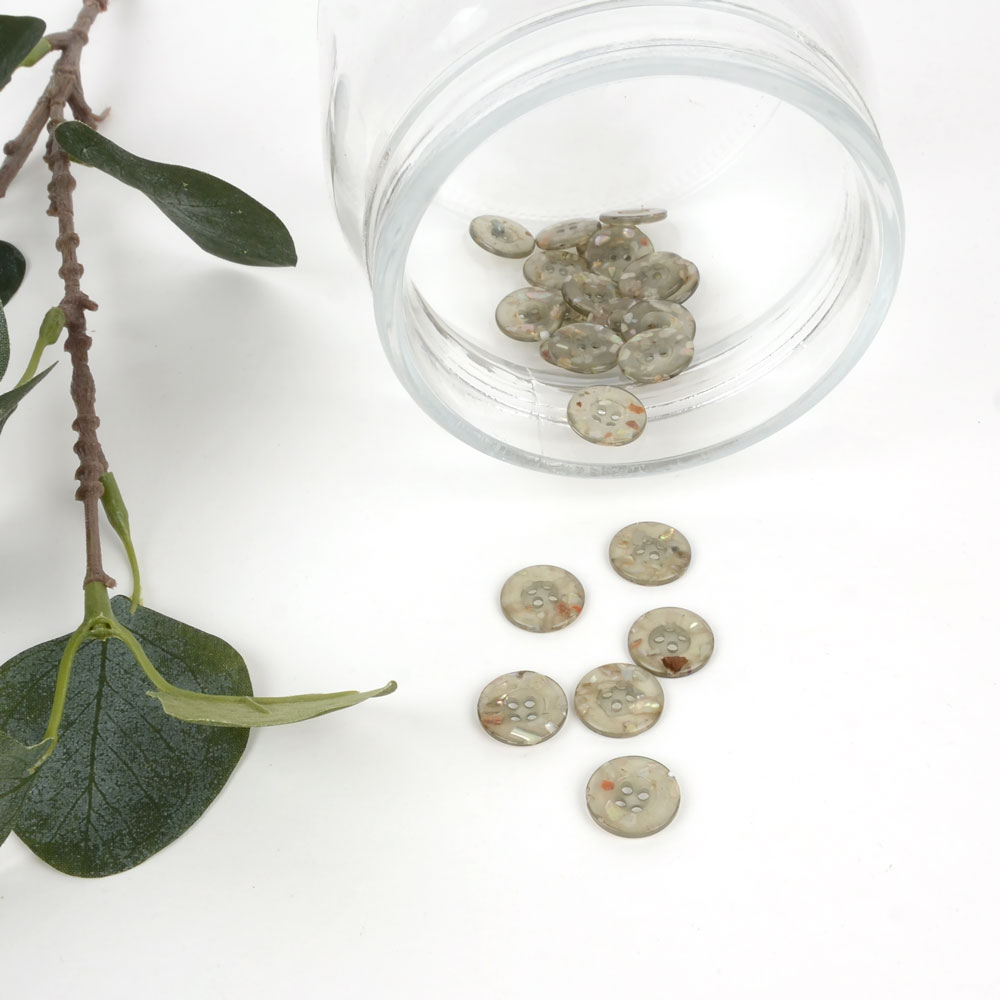 BUTTON 15 MM - GRAY