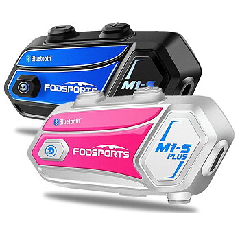 Fodsports M1-S Pro Hjälm Bluetooth Intercom | 2-pack | Blue/Pink