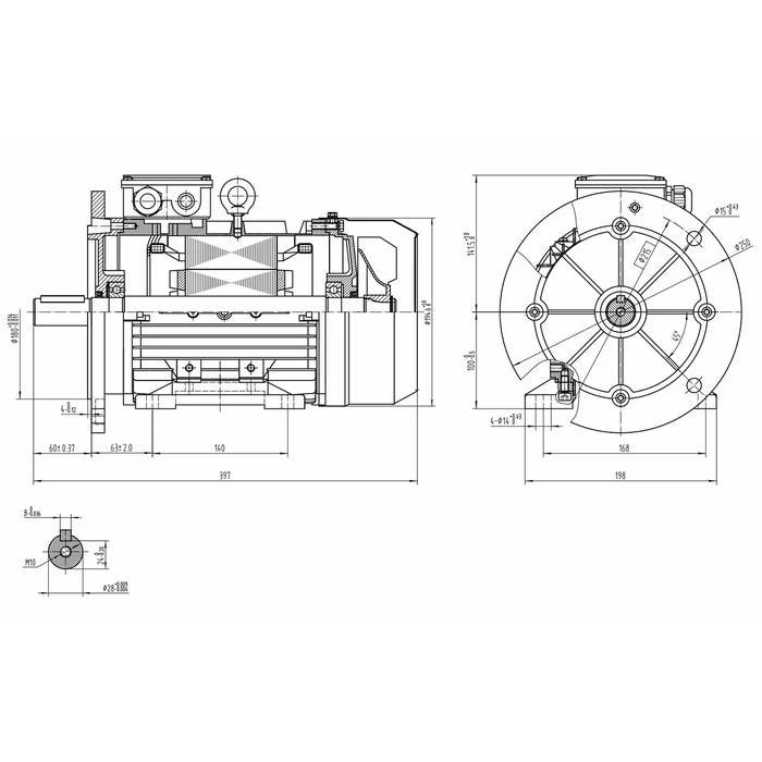 ELMOTOR 400V 4KW 1500RPM B35 - 3