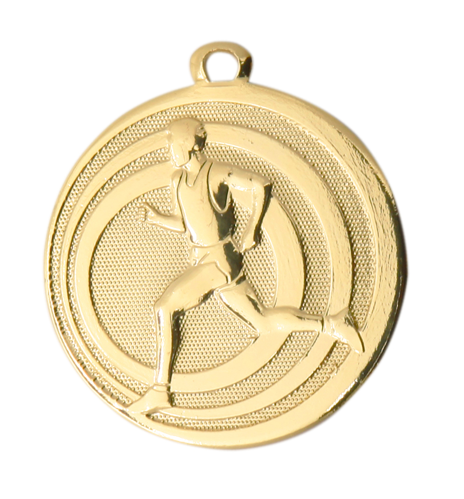 Medaljer 32 mm präglad - Löpning - Guld