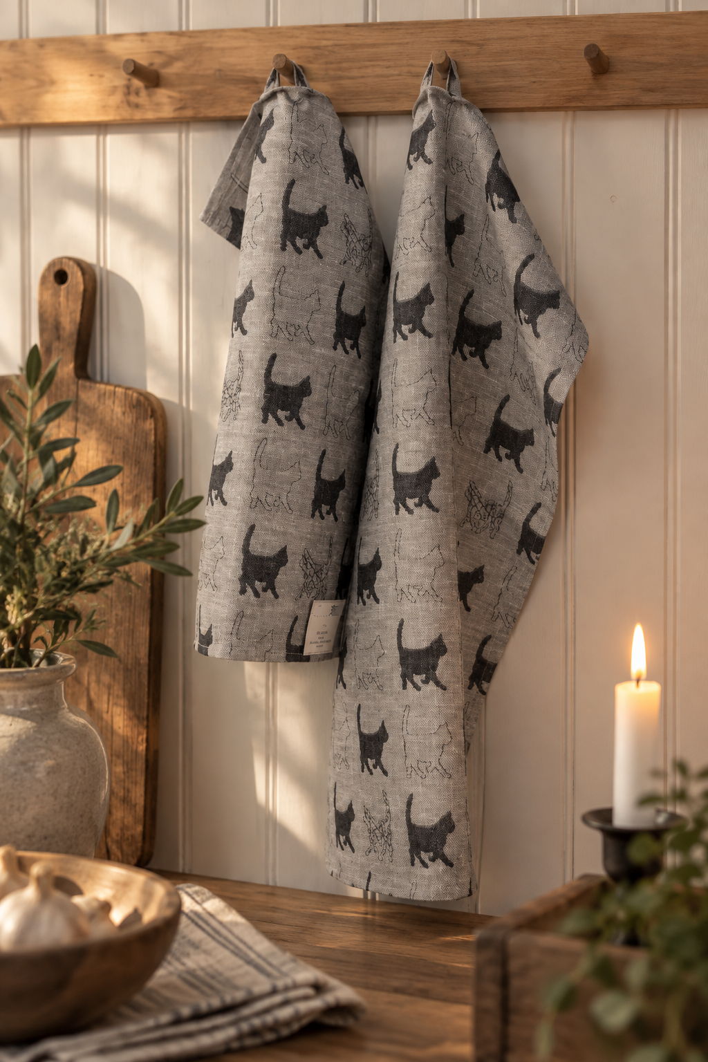 Kitchen towel - Towel - Black/Grey - 70x47 cm