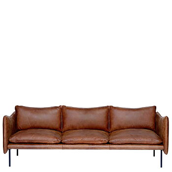 Tiki Sofa 3-seater 236 cm (Vintage Rangers Leather) - Quickship - Fogia