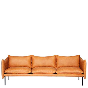 Tiki Sofa 3-seater 236 cm (Vintage Cognac Leather) - Quickship - Fogia