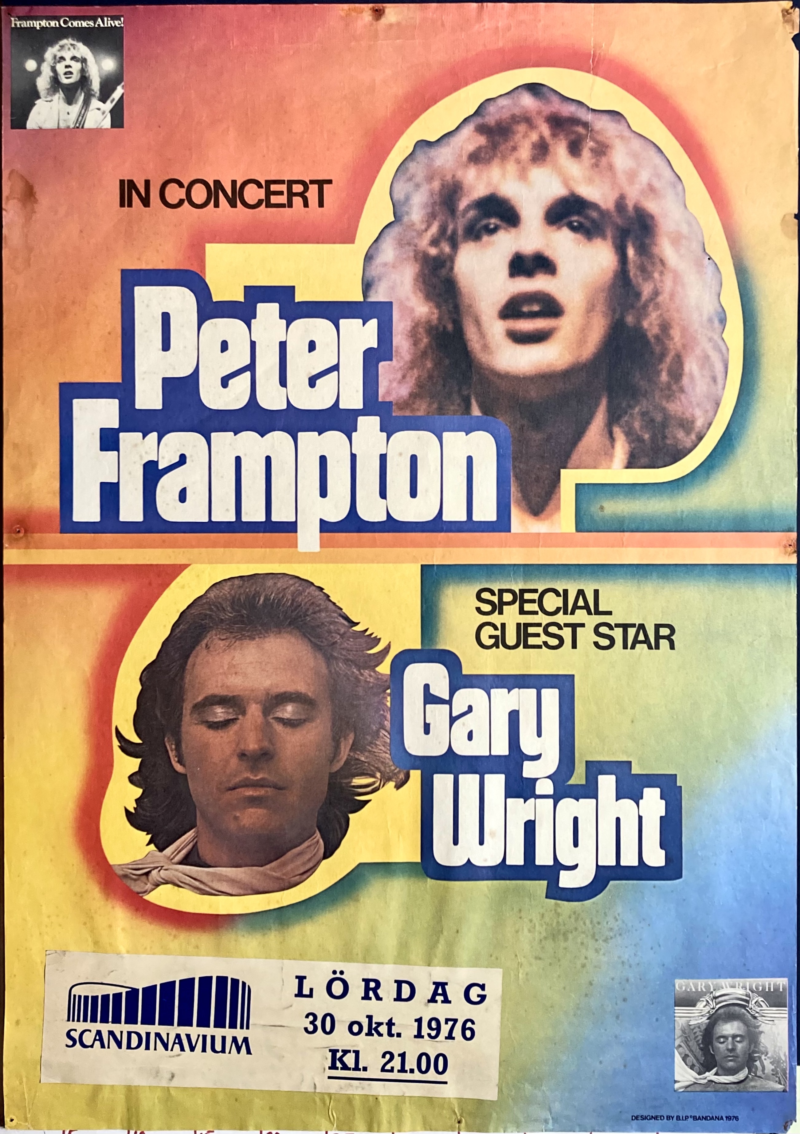 PETER FRAMPTON - Gothenburg 30 Okt Concert poster (1976)