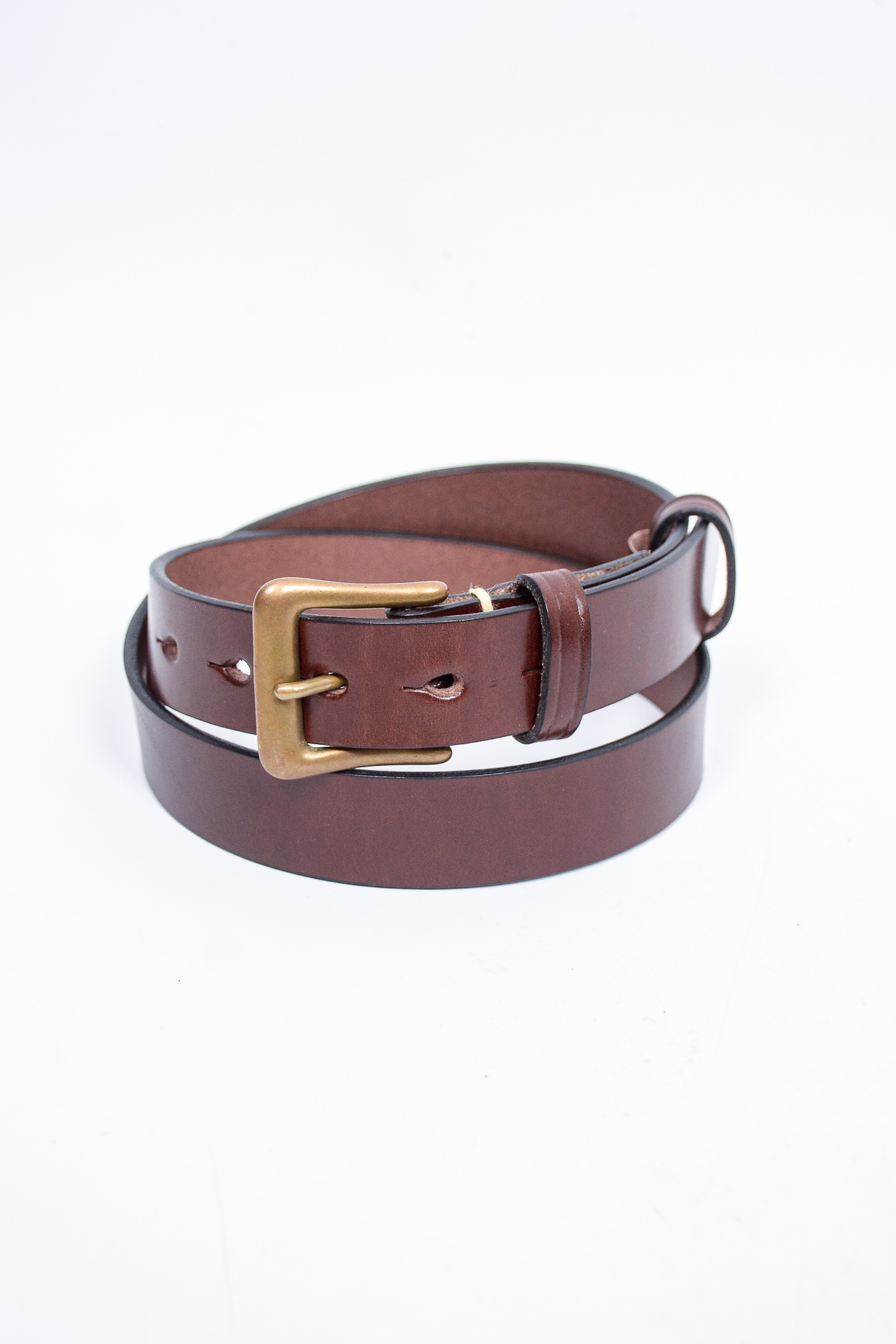 Warehouse & CO - 6041 Leather Slim Belt Brown