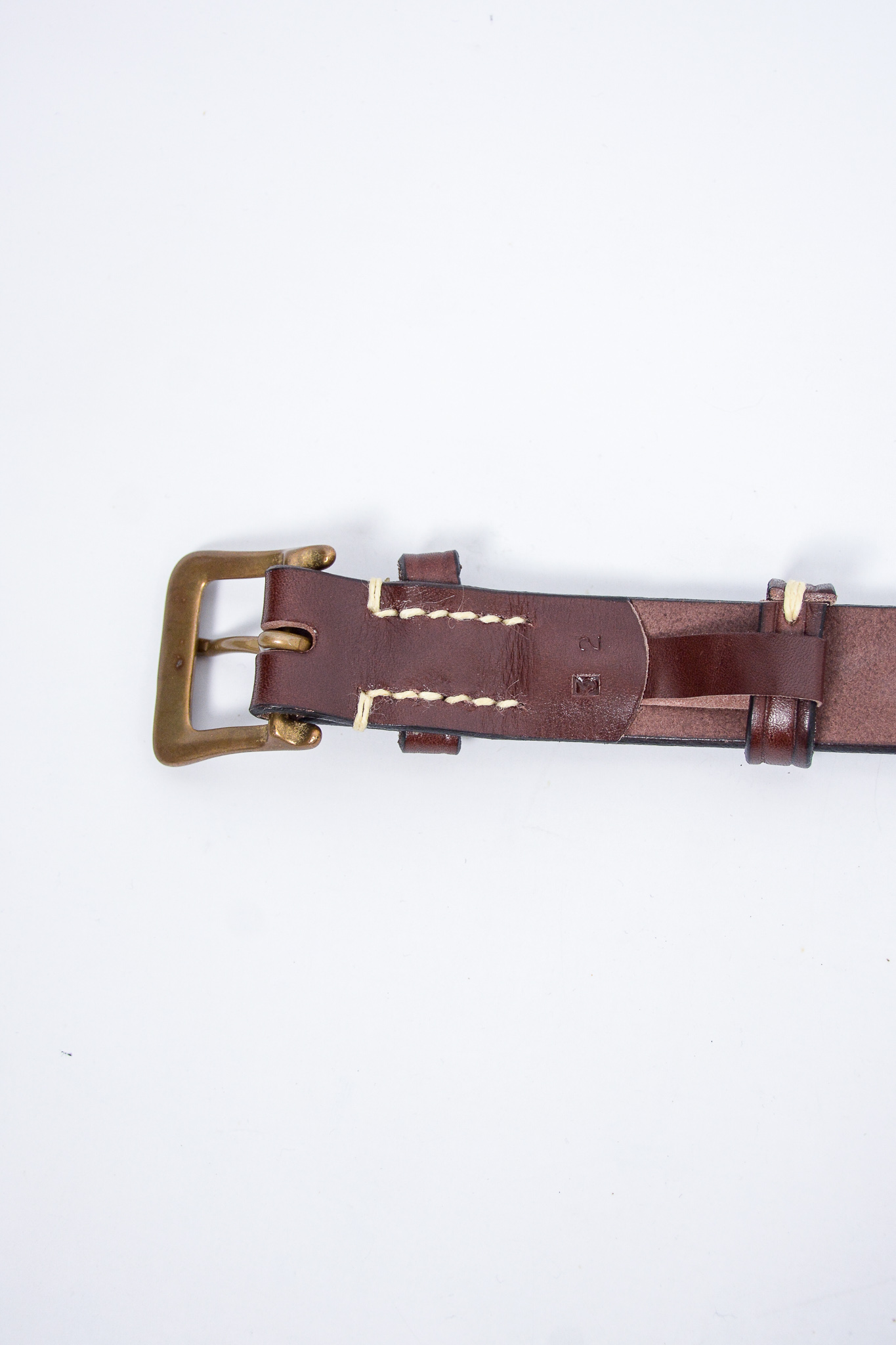 Warehouse & CO - 6041 Leather Slim Belt Brown - 3