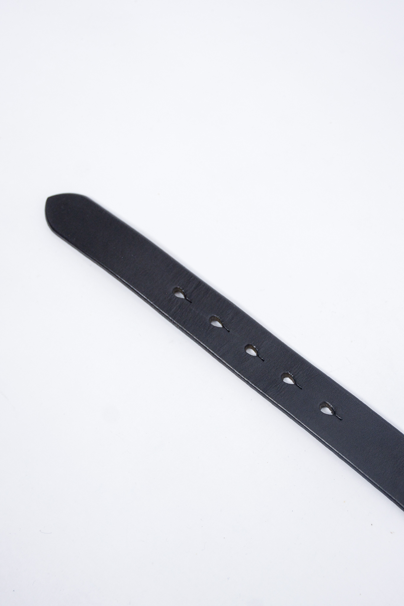 Warehouse & CO - 6041 Leather Slim Belt Black - 4