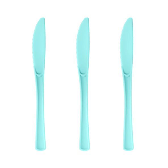 Plastbestick | 10-pack | Kniv | Ljusblå
