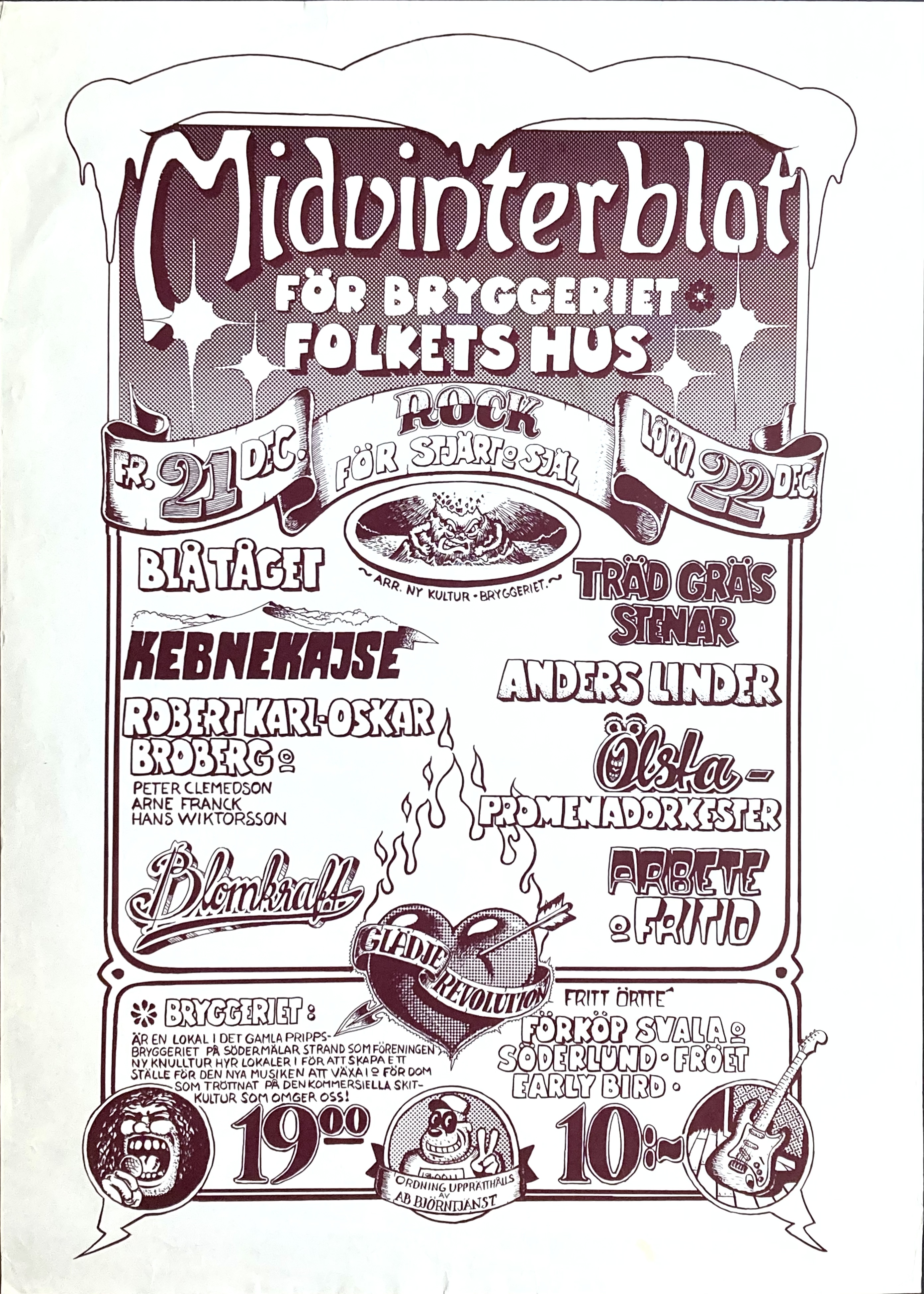 KEBNEKAJSE, TRÄD GRÄS STENAR, ARBETE & FRITID - Swedish / Scandinavian TOUR poster (1973) 