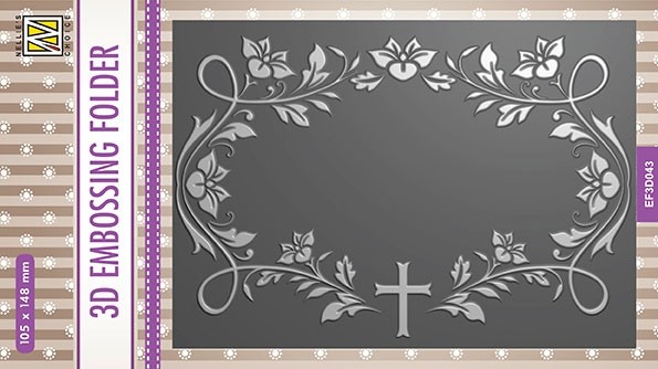 3D Embossing folders "blooming twigs with cross