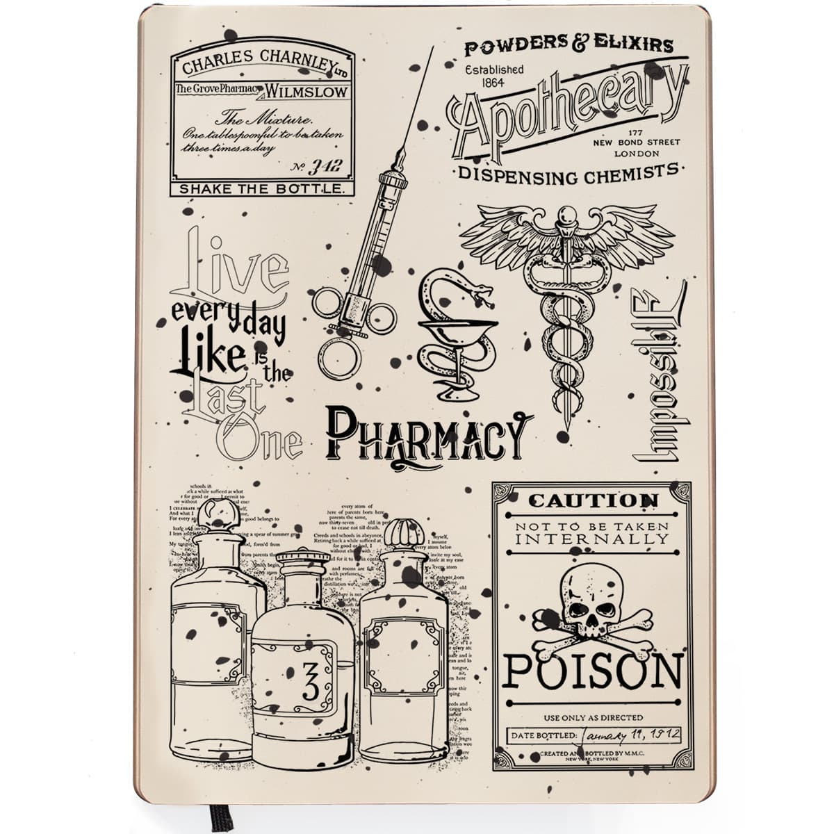 Ciao Bella - Jekyll`s Laboratory - Clearstamps set 6x8" - 2