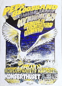 PEPS BLODSBAND, RISKEN FINNS, NYNNINGEN, SAMLA MAMMAS MANNA - Göteborg 2 Nov Konsertaffisch (1974)