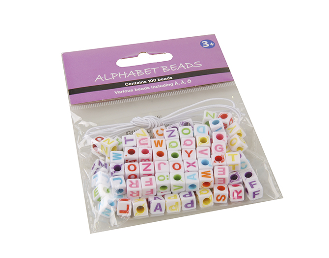 Alphabet beads A-Ö 100 pcs