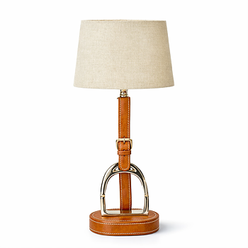 THG Table Lamp with Stirrup Light Brown