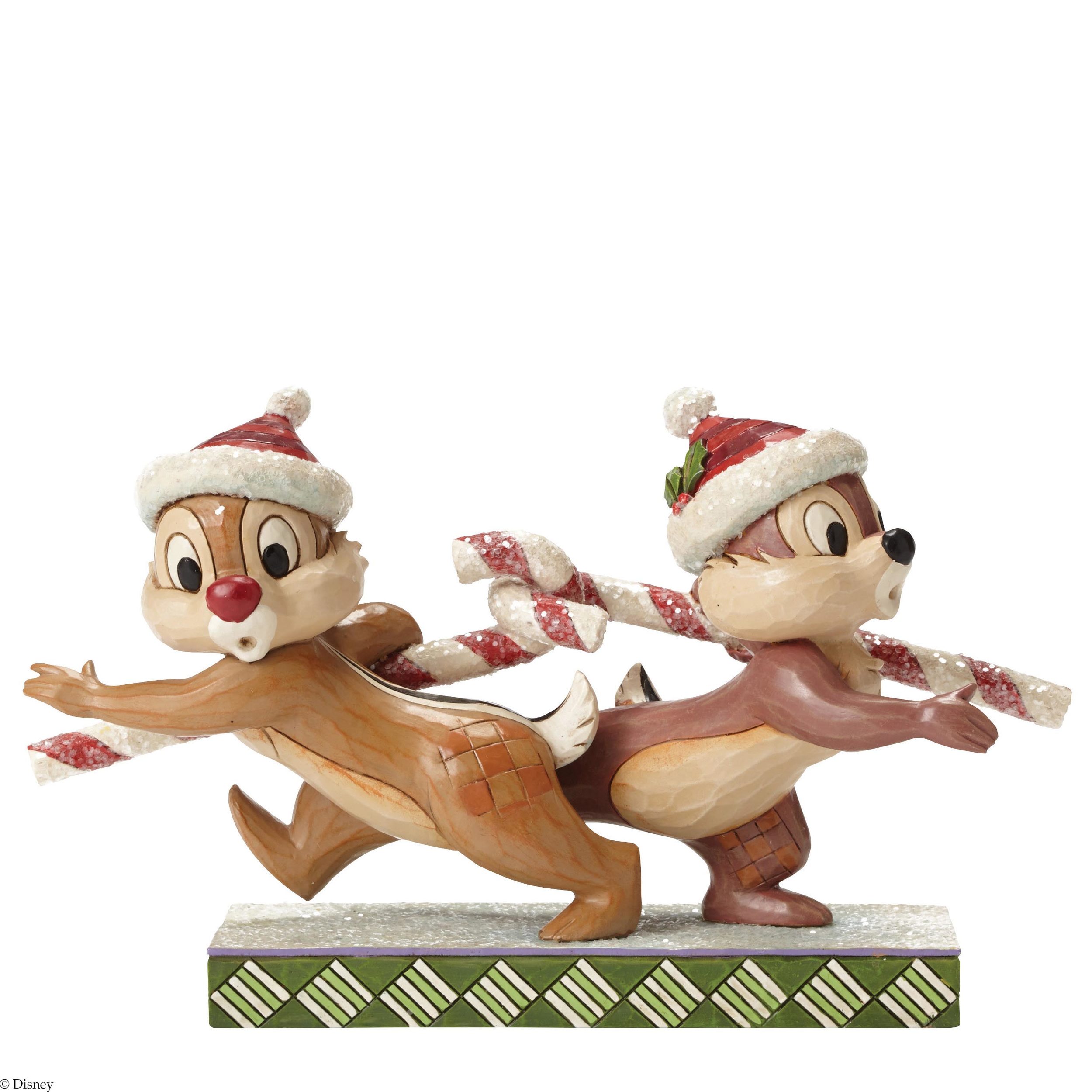 Jim Shore Figurin - Candy Cane Caper - Chip n Dale