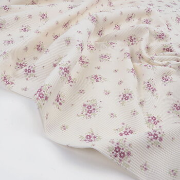 MINI FLOWERS RIBBED - PLUM