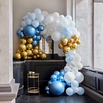 Ballongbåge Lyx Blå & Guld