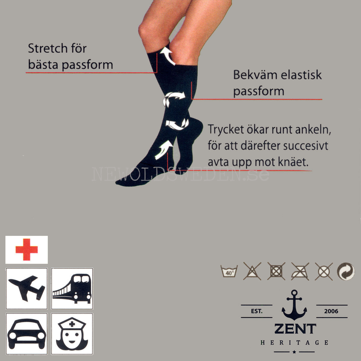 Stödstrumpa Bambu White 36-40 - L7 - 2