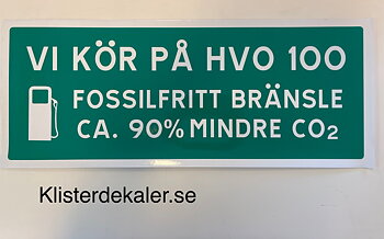 Dekal vi kör på hvo 100 fossilfritt bränsle