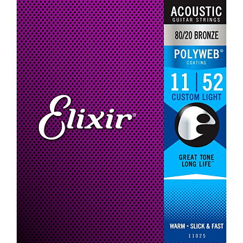 Elixir Polyweb 80/20 Bronze Acoustic Strings 011-052